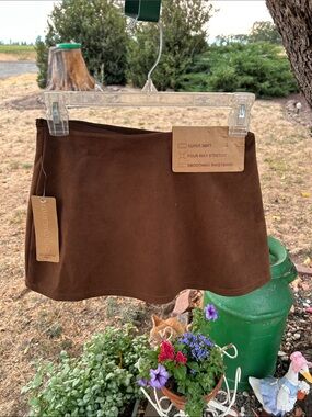 Chrome Riot Brown Women's Mini Skirt - Stretch Waistband